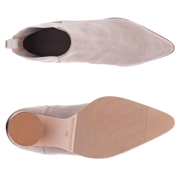 Bernardo Ferris Suede Pointed Toe Bootie Beige Size 9.5 - Picture 2 of 12